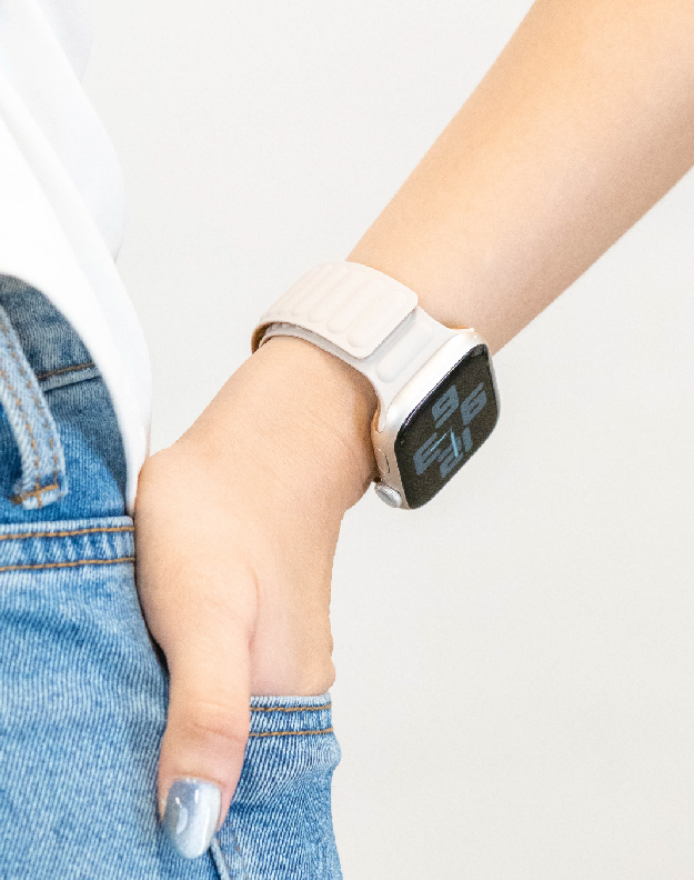 apple watch strap leather link cream 40/41 mm